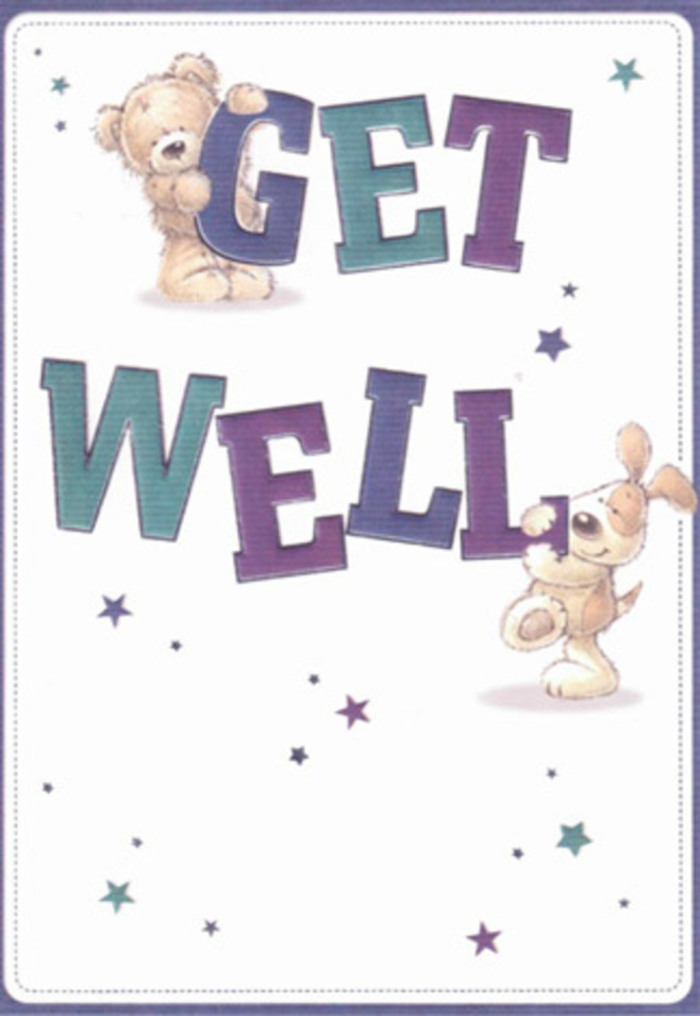 A tapestry of gentle encouragement is woven through this illustrated get well card, reminiscent of the heartfelt gestures that define the spirit of Hendon. The scene centres on two endearing friends-an amiable bear and an affectionate pup-nestled amongst playful stars that seem to scatter good wishes, much like petals along Church Road after a busy market morning. The typography billows with confidence, shaded in deep purple and tranquil aqua, providing a base of reassuring cheer beneath the whimsical duo. Subtle details-the delicate brush marks hinting at soft, fluffy fur and velvety puppy ears-invite an almost tactile experience, echoing the comfort of a freshly delivered bouquet from nearby. Transporting this card alongside vibrant flowers, one can easily imagine both bringing a sense of hope and positivity into a home, just as many in Hendon seek to do for friends and family in need. The card's airy, light mood perfectly complements a thoughtful local gift, infusing every recovery with community warmth and genuine care.